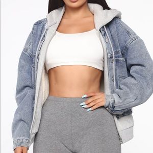 Fashion nova Hooded Jean Jacket